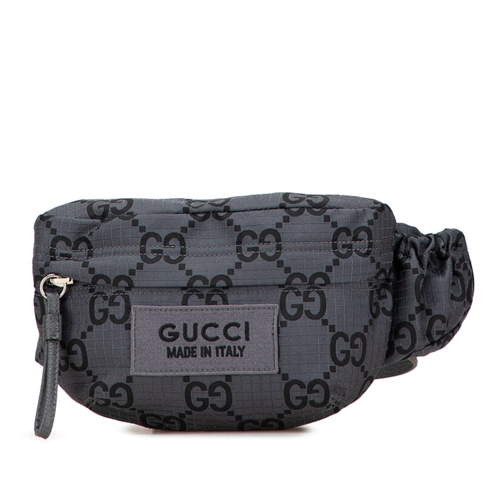 GG Nylon Ripstop Belt Bag Gray - Gaby Paris