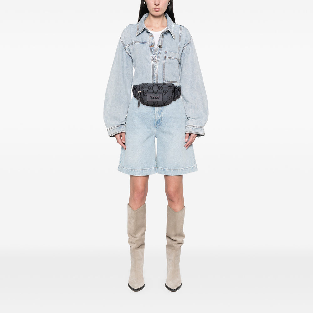 GG Nylon Ripstop Belt Bag Gray - Gaby Paris