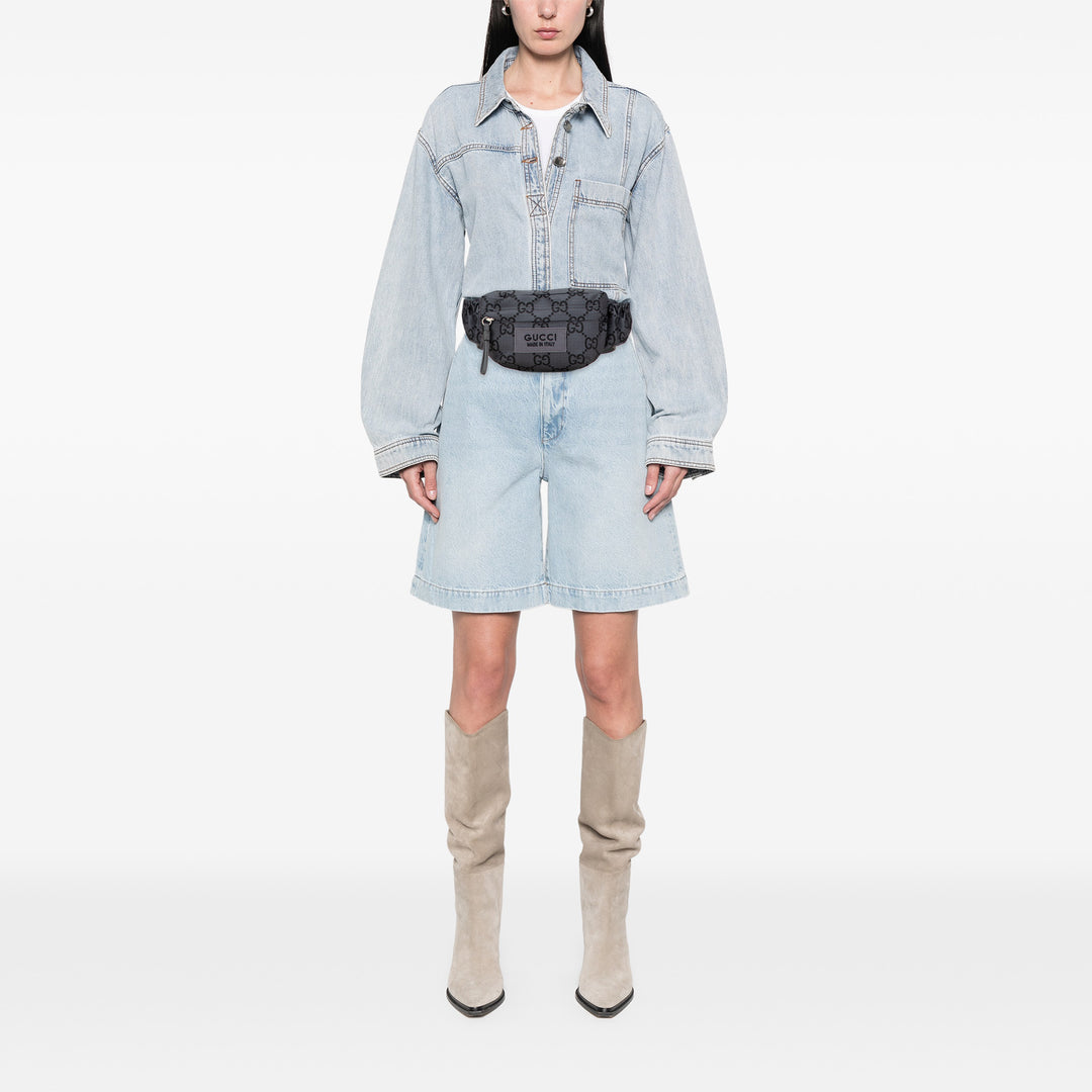 GG Nylon Ripstop Belt Bag Gray - Gaby Paris