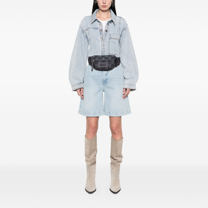 GG Nylon Ripstop Belt Bag Gray - Gaby Paris