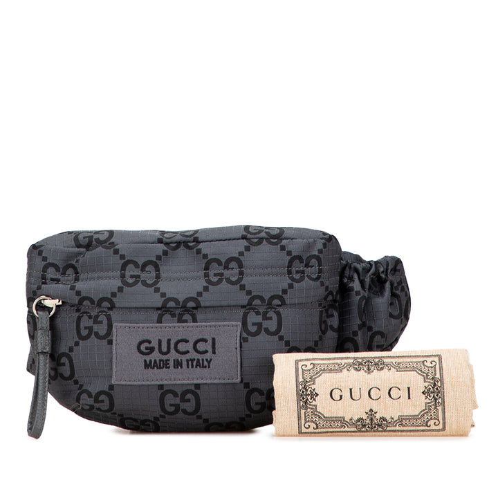 GG Nylon Ripstop Belt Bag Gray - Gaby Paris