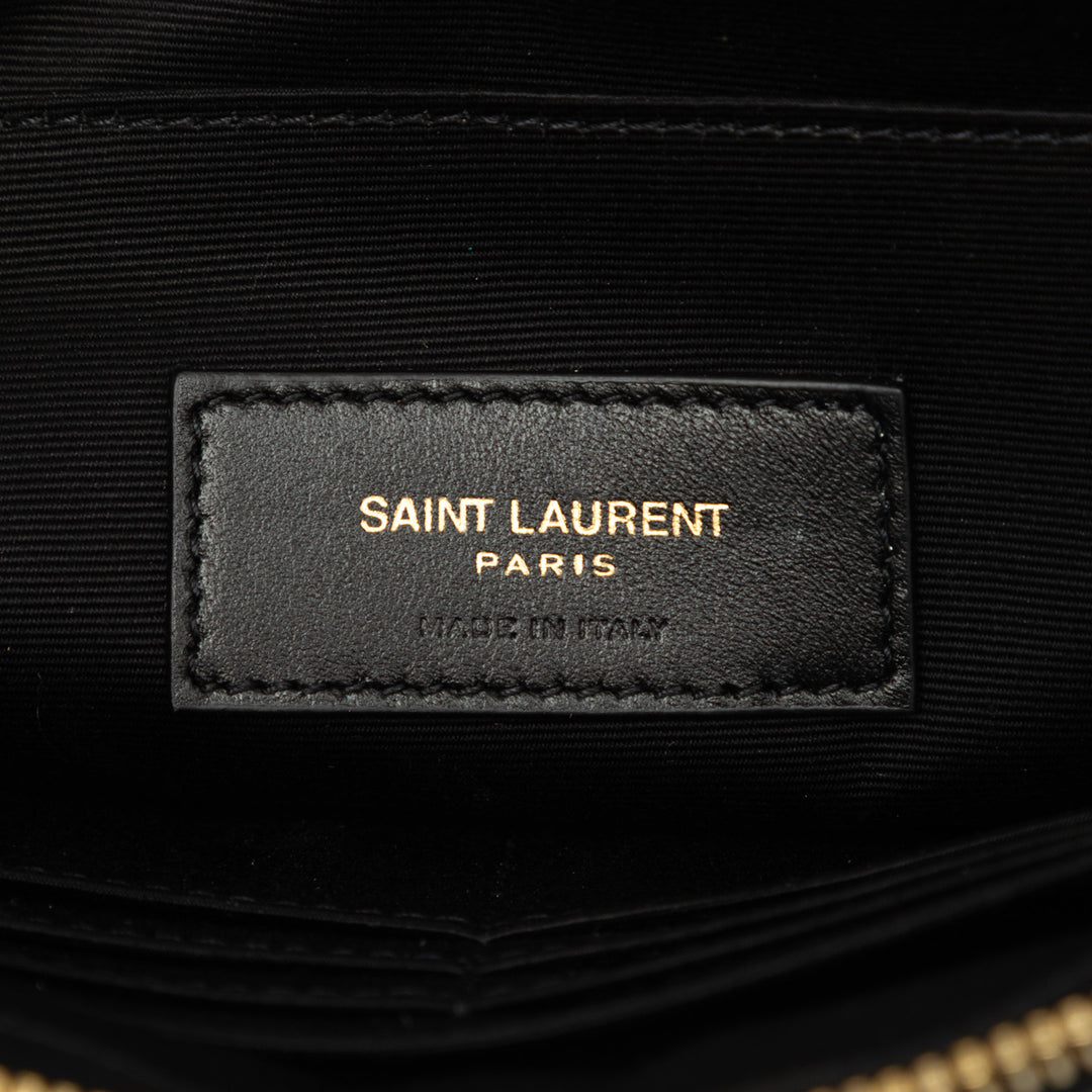 Chevron Cassandre Document Étui Cuir de veau Noir