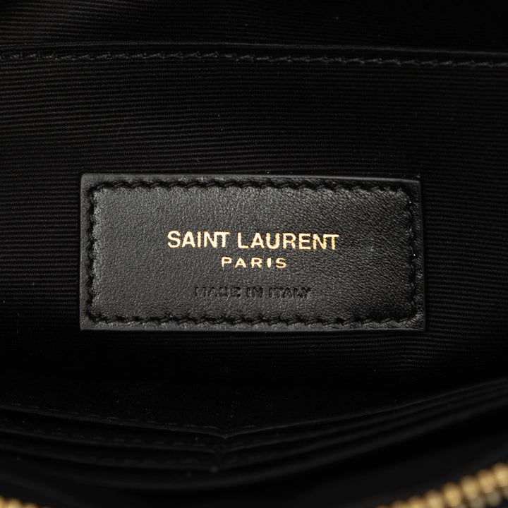 Chevron Cassandre Document Étui Cuir de veau Noir