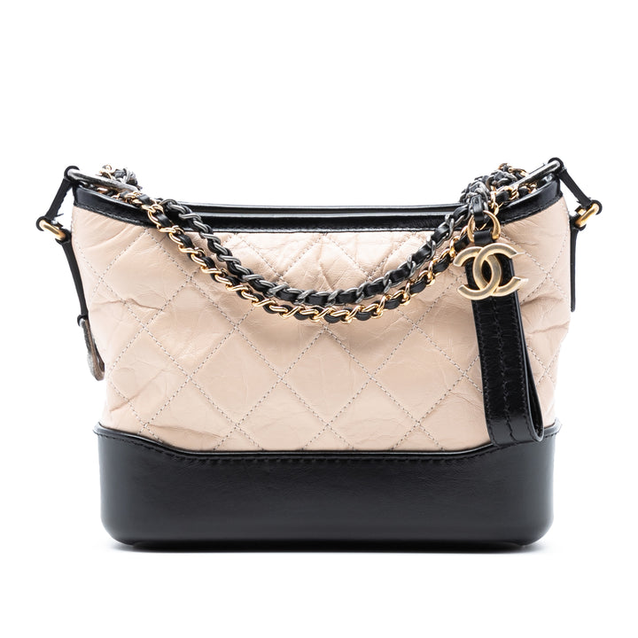 Chanel Small Bicolor vieilli Cuir de veau Gabrielle Sac porté croisé