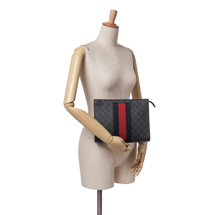 GG Supreme Web Clutch Black - Gaby Paris