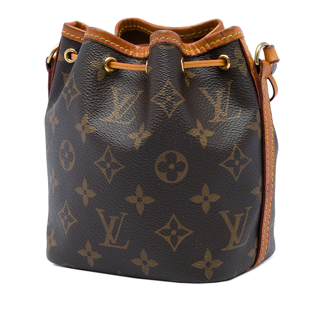 Louis Vuitton Sac seau Noe Monogram Nano Marron – vue 2 – GABY PARIS