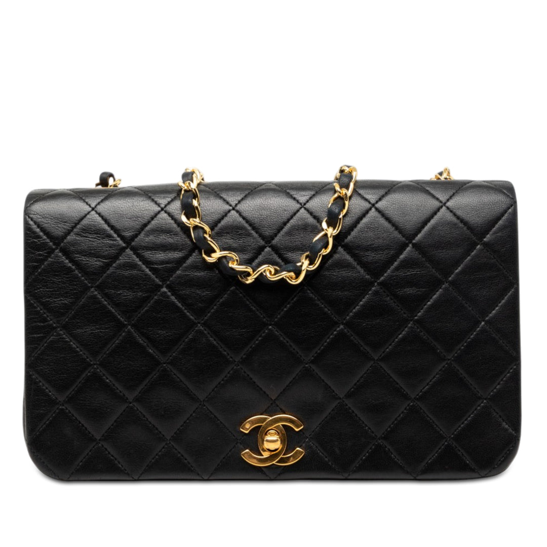 Chanel CC Matelassé Rabat intégral Moyen Cuir d'agneau Noir – vue principale – GABY PARIS