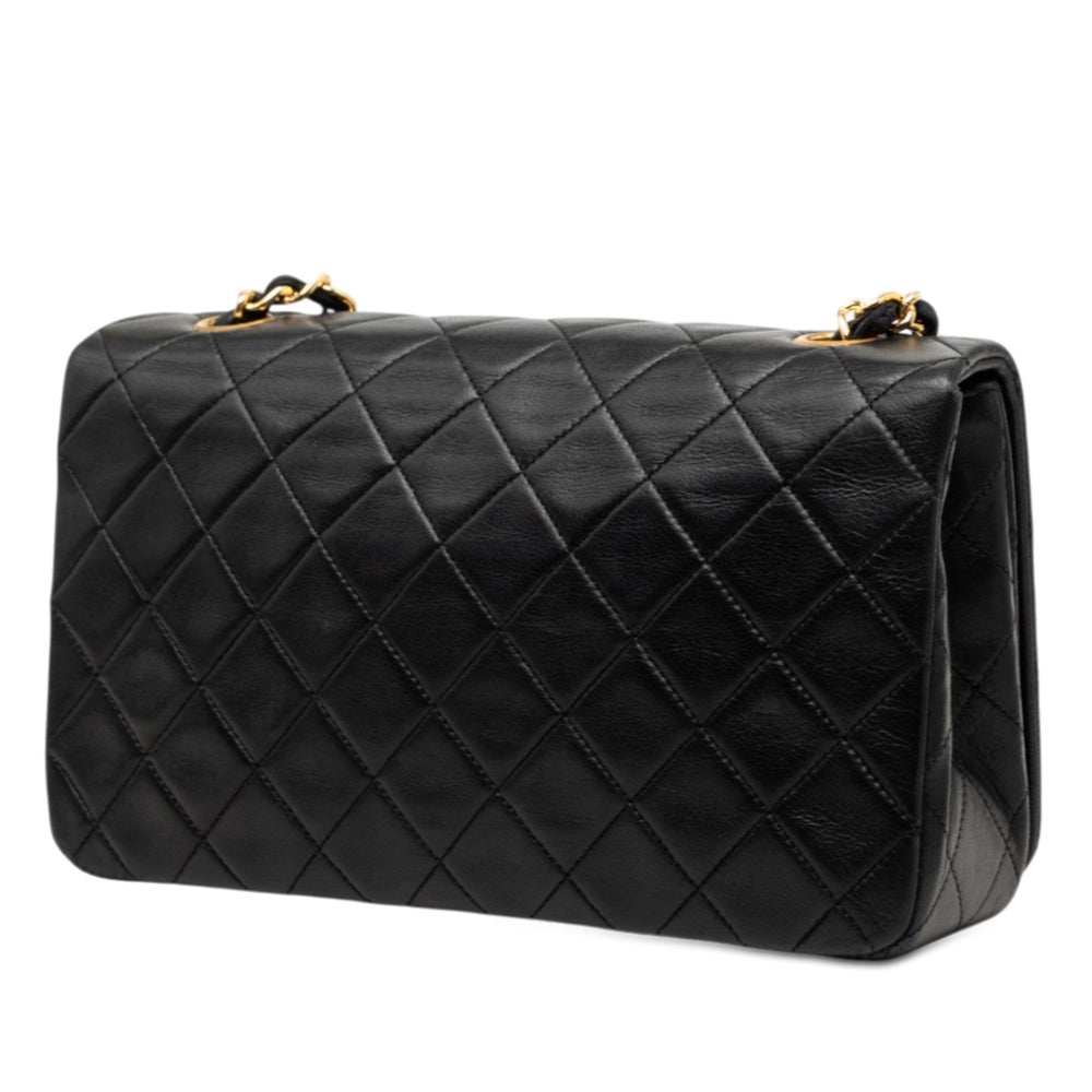Chanel CC Matelassé Rabat intégral Moyen Cuir d'agneau Noir – vue 2 – GABY PARIS