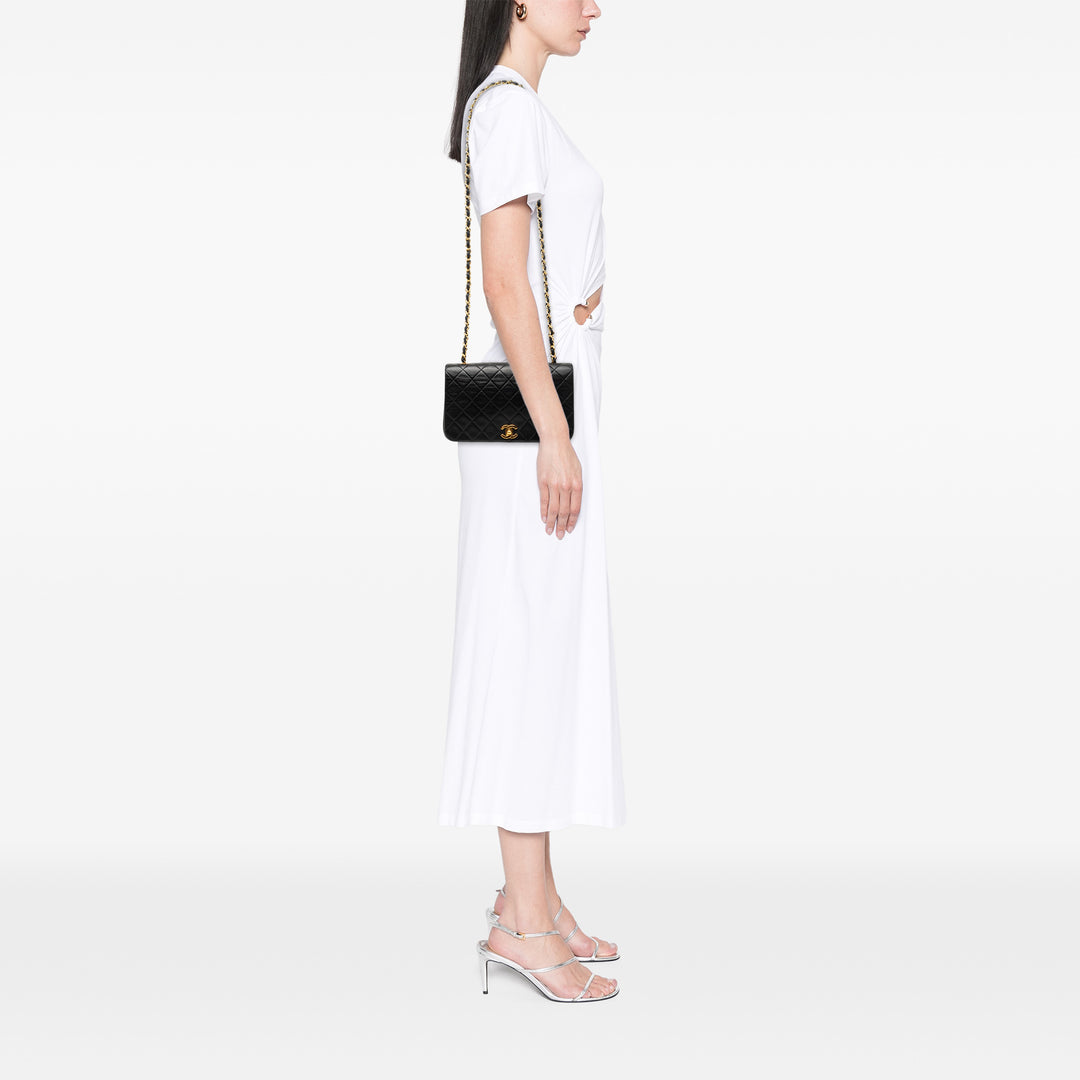 Chanel CC Matelassé Rabat intégral Moyen Cuir d'agneau Noir – vue 6 – GABY PARIS