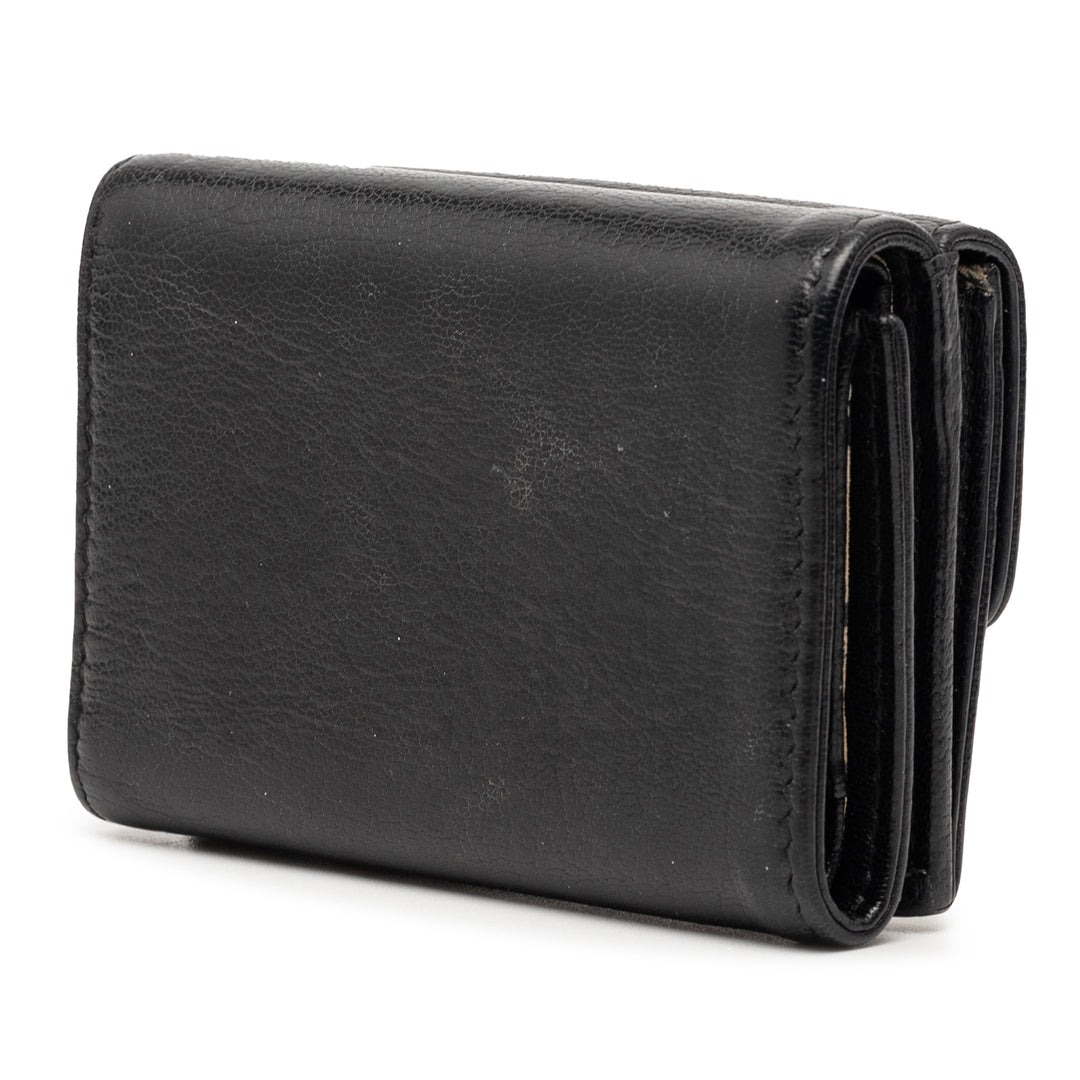 Chanel Cuir de veau CC Lucky Flower Trifold Portefeuille