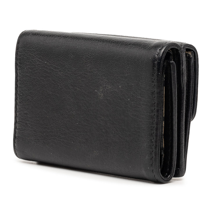 Chanel Cuir de veau CC Lucky Flower Trifold Portefeuille