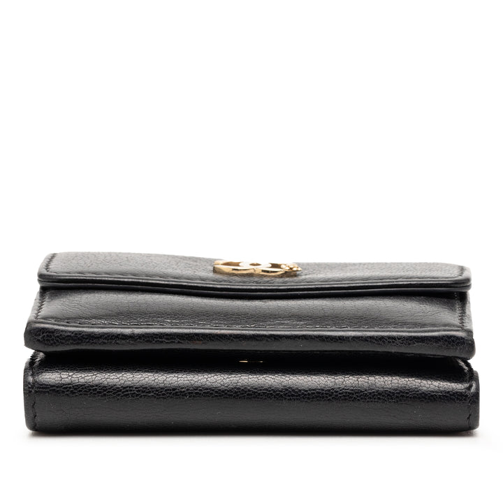 Chanel Cuir de veau CC Lucky Flower Trifold Portefeuille