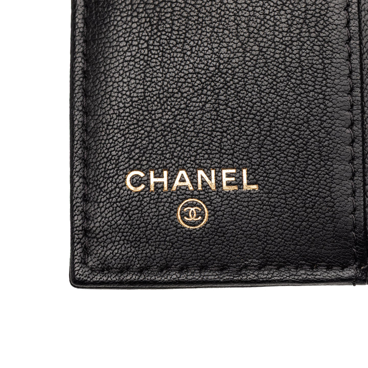Chanel Cuir de veau CC Lucky Flower Trifold Portefeuille