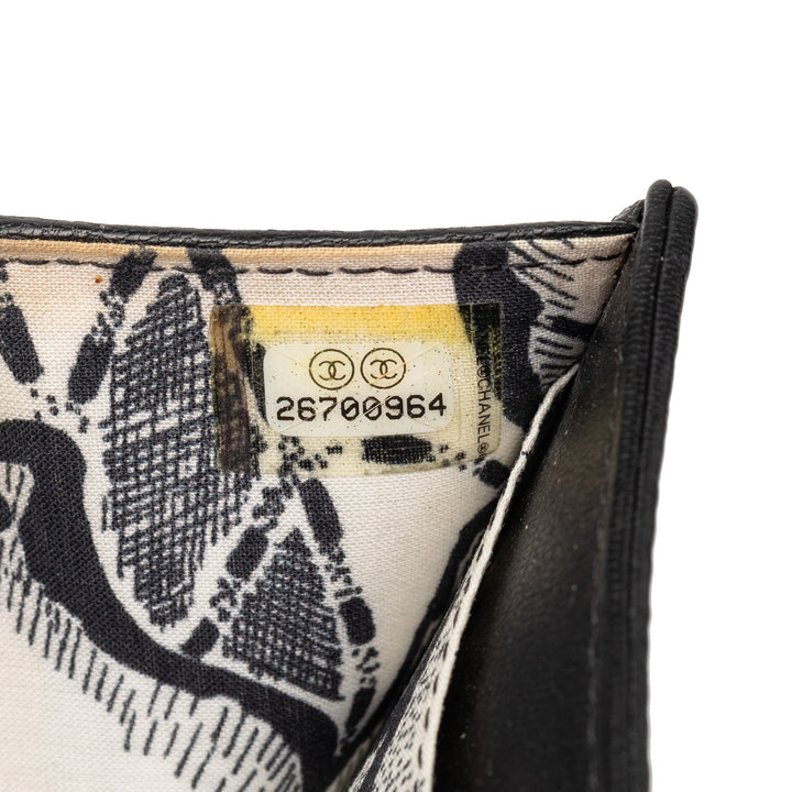 Chanel Cuir de veau CC Lucky Flower Trifold Portefeuille