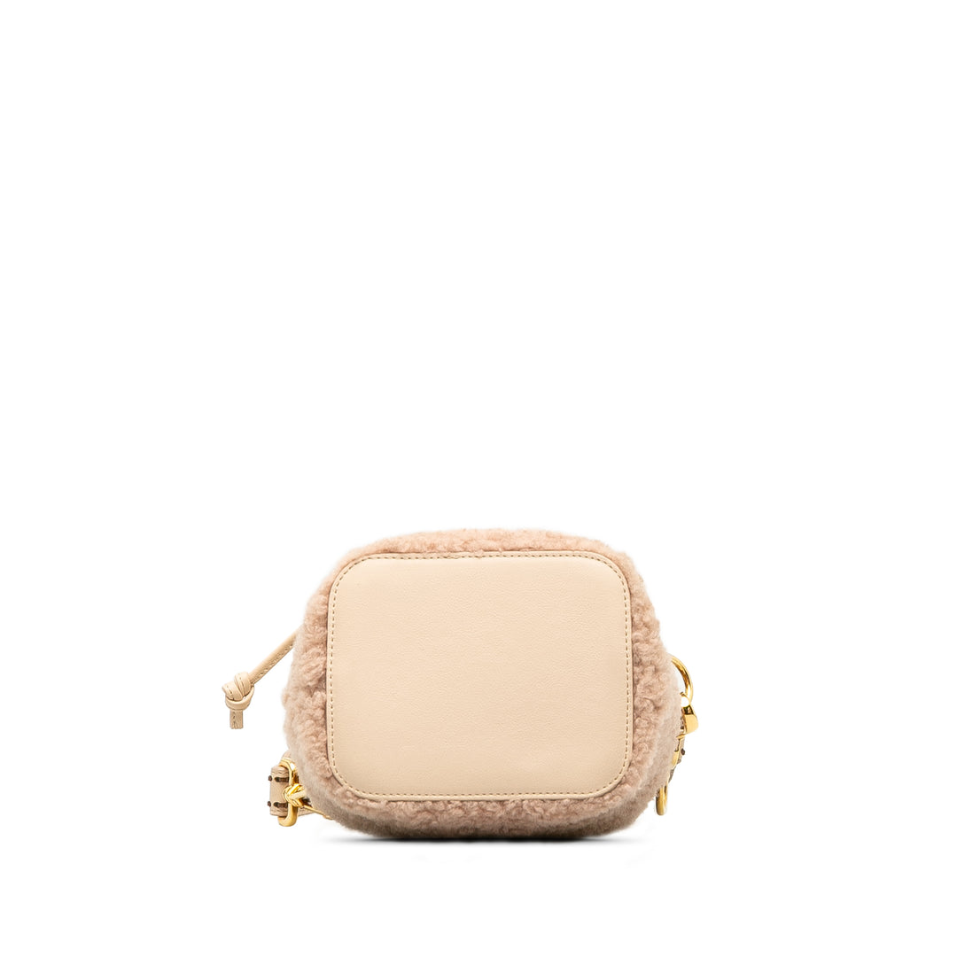 Fendi Shearling Mini Mon Tresor Bucket Bag Pink - GABY PARIS