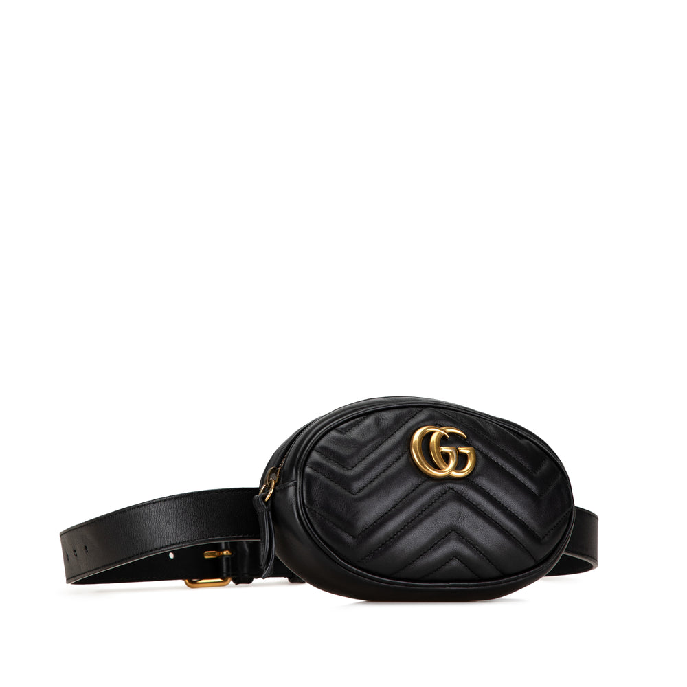 GG Marmont Matelasse Belt Bag Black - Gaby Paris