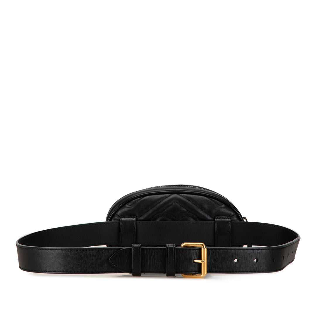 GG Marmont Matelasse Belt Bag Black - Gaby Paris