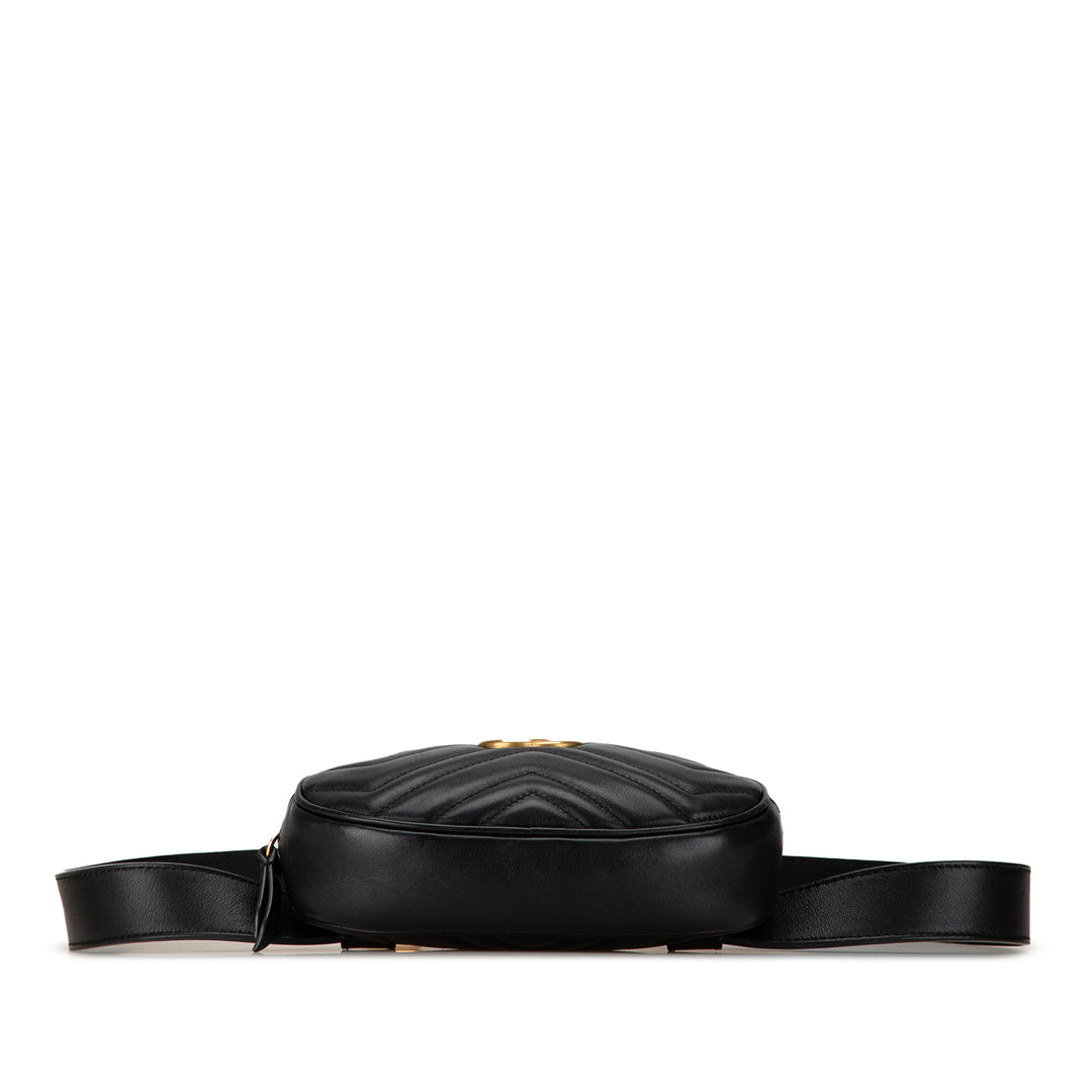 GG Marmont Matelasse Belt Bag Black - Gaby Paris