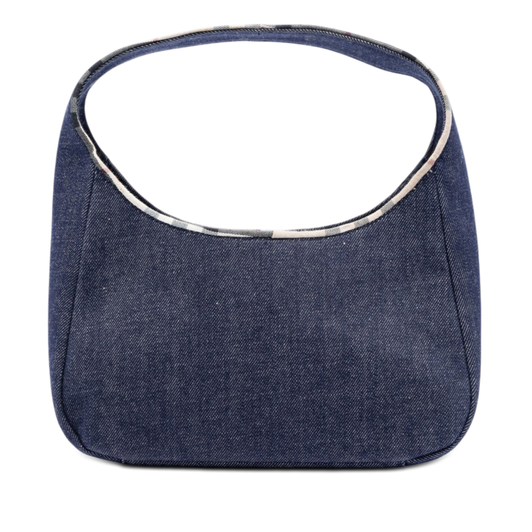 Burberry Sac à main House Check à finitions Bleu – vue principale – GABY PARIS
