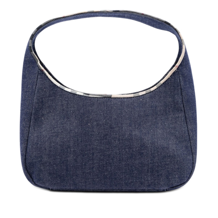 Burberry Sac à main House Check à finitions Bleu – vue principale – GABY PARIS