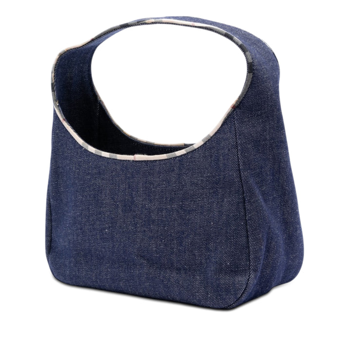 Burberry Sac à main House Check à finitions Bleu – vue 2 – GABY PARIS
