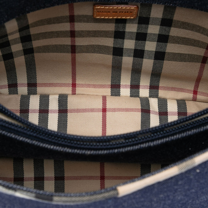 Burberry Sac à main House Check à finitions Bleu – vue 4 – GABY PARIS