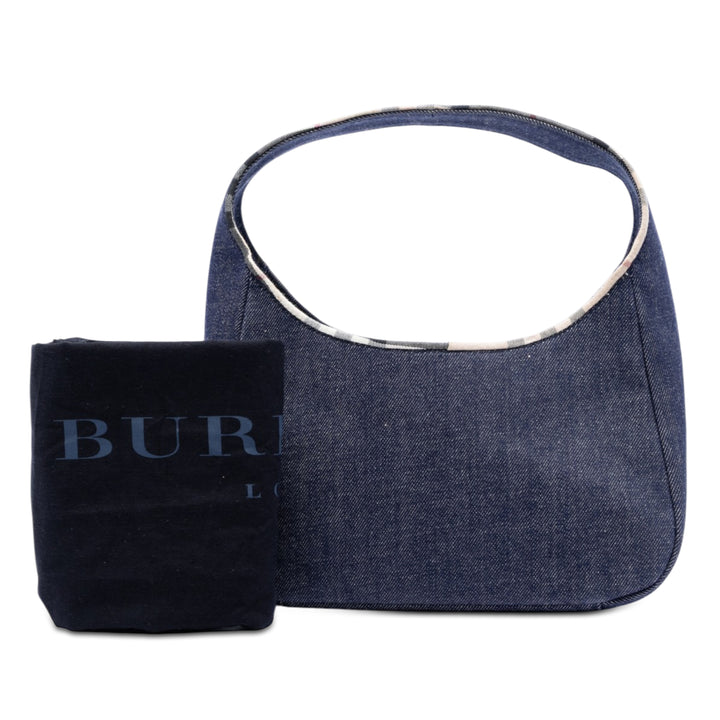 Burberry Sac à main House Check à finitions Bleu – vue 8 – GABY PARIS