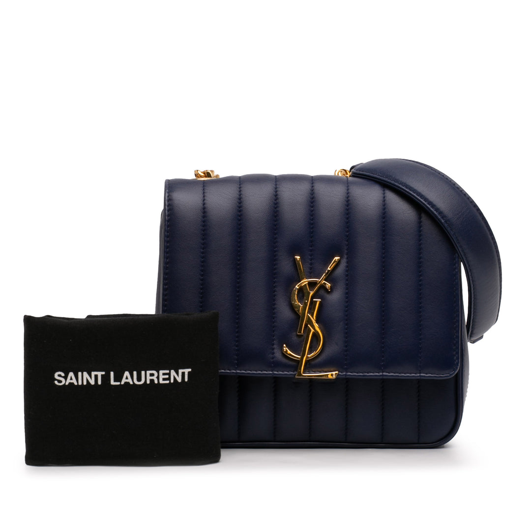 Saint Laurent Medium Cuir d’agneau Monogram Vicky Sac à chaîne