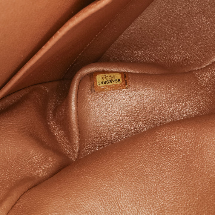 Chanel Medium Classic Métallisé Caviar Double rabat Marron