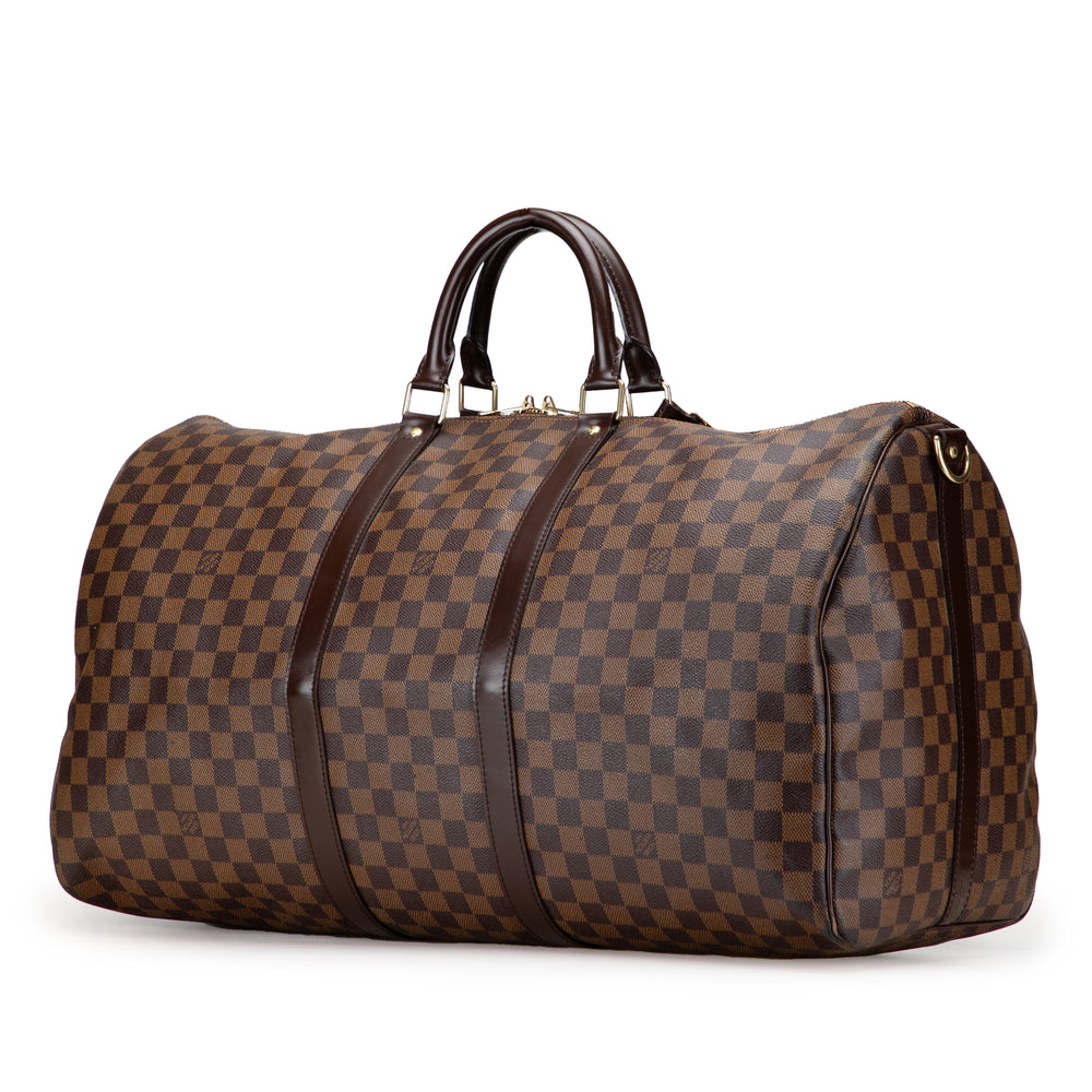 Louis Vuitton Damier Ebene Keepall Bandouliere 55 Marron – GABY PARIS Authentique