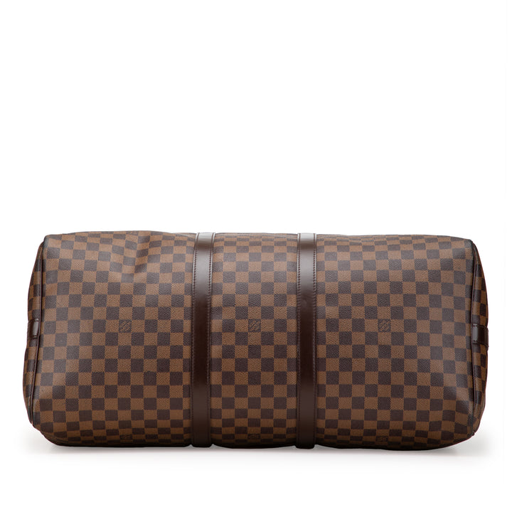 Louis Vuitton Damier Ebene Keepall Bandouliere 55 Marron – GABY PARIS Authentique