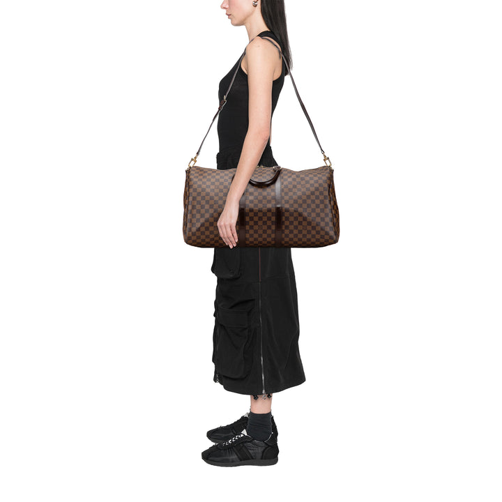 Louis Vuitton Damier Ebene Keepall Bandouliere 55 Marron – GABY PARIS Authentique