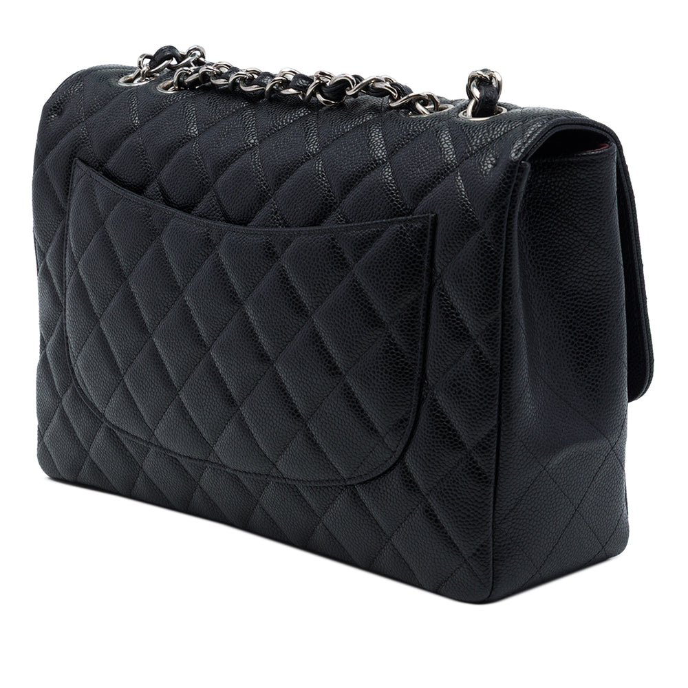 Chanel Classic Rabat simple Jumbo Cuir caviar Noir – vue 2 – GABY PARIS