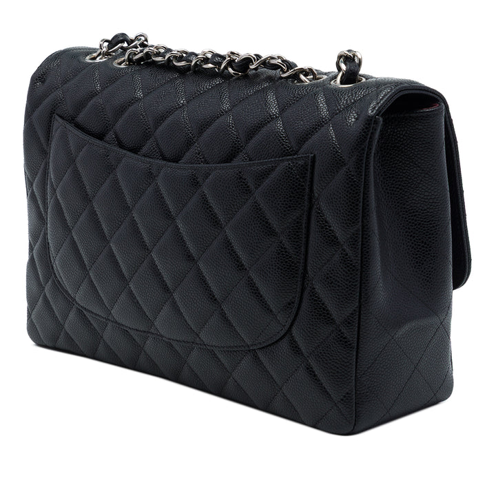 Chanel Classic Rabat simple Jumbo Cuir caviar Noir – vue 2 – GABY PARIS
