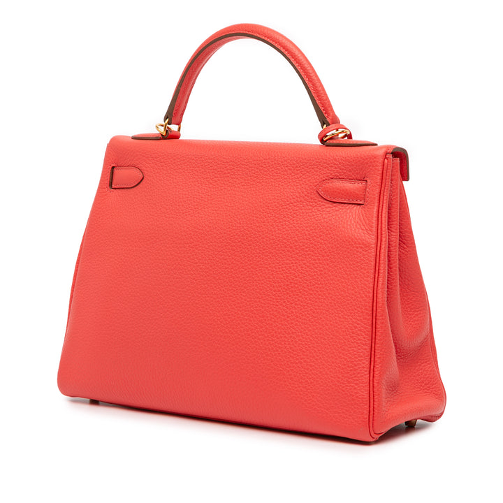 Hermès Togo Kelly II Retourne 32 Rouge
