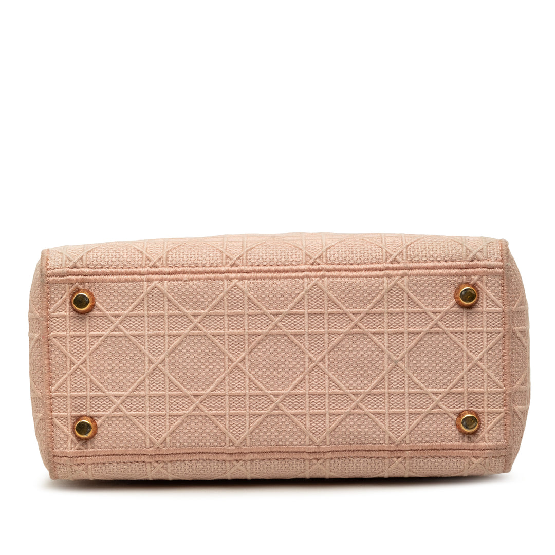 Dior Medium brodé Toile Cannage Lady D Lite