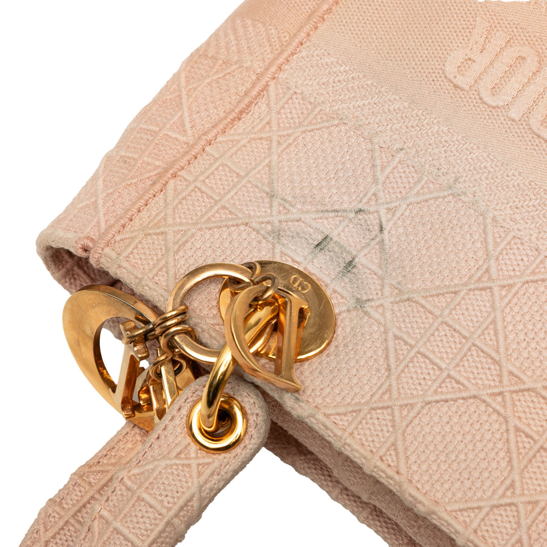 Dior Medium brodé Toile Cannage Lady D Lite