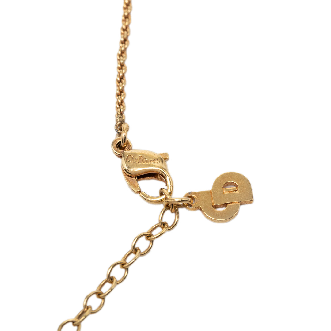 plaqué Émail Strass Triangle Logo Collier Noir
