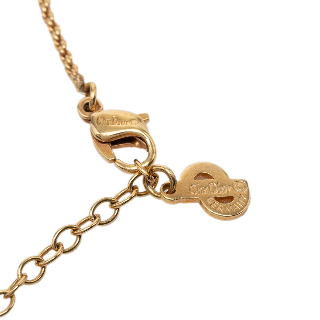 plaqué Émail Strass Triangle Logo Collier Noir
