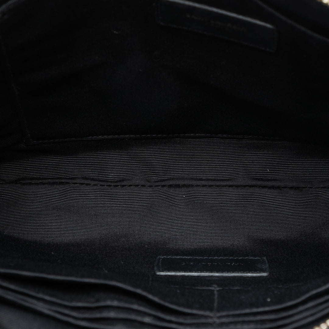 Saint Laurent Chevron Cuir de veau Monogram Zip A4 Pochette