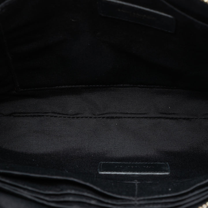 Saint Laurent Chevron Cuir de veau Monogram Zip A4 Pochette