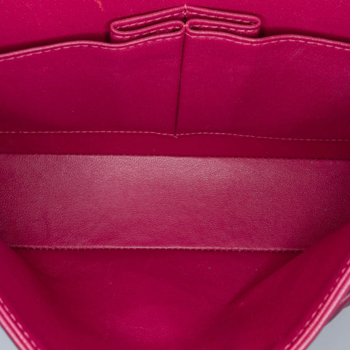 Small Classic Chevron Lambskin Double Flap Pink - Gaby Paris