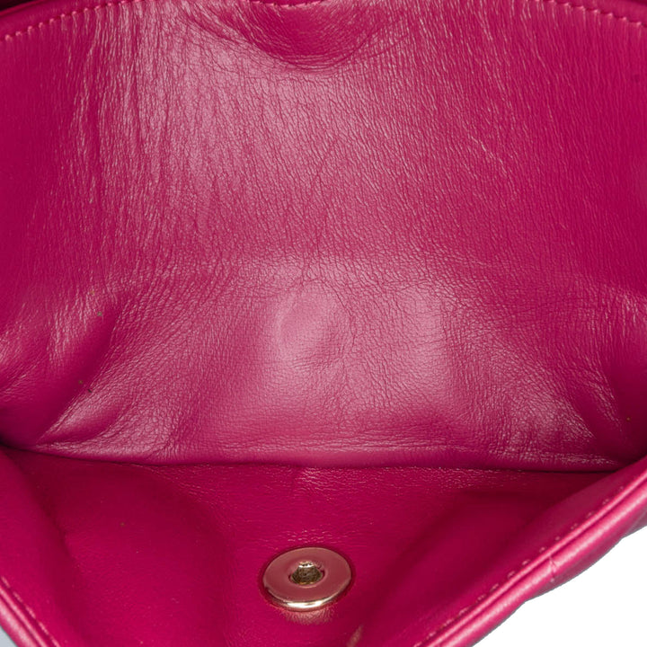 Small Classic Chevron Lambskin Double Flap Pink - Gaby Paris