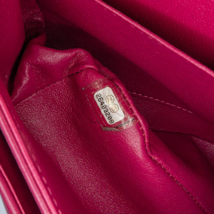 Small Classic Chevron Lambskin Double Flap Pink - Gaby Paris