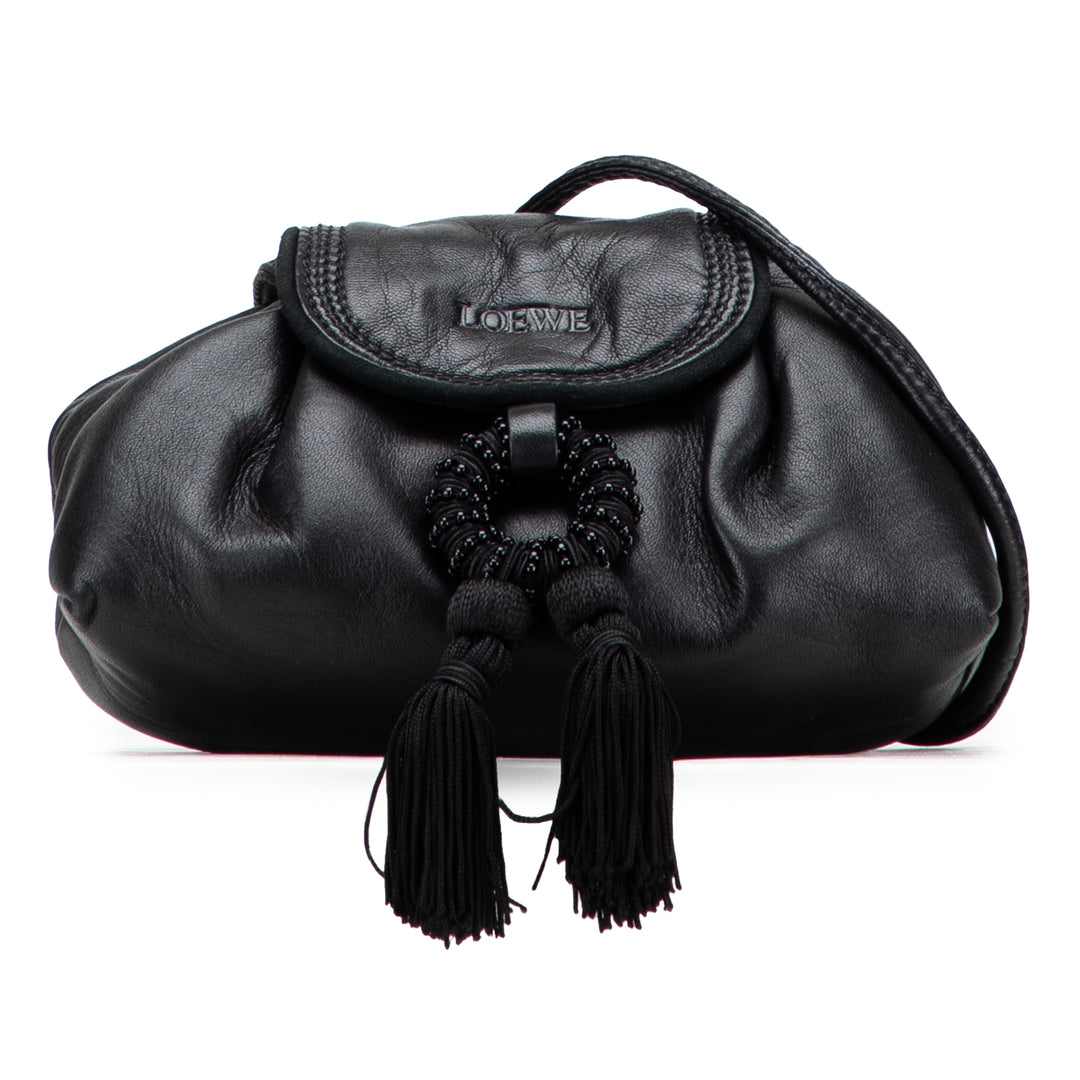 LOEWE Nappa Cuir Tassel Sac porté croisé Noir – GABY PARIS Authentique