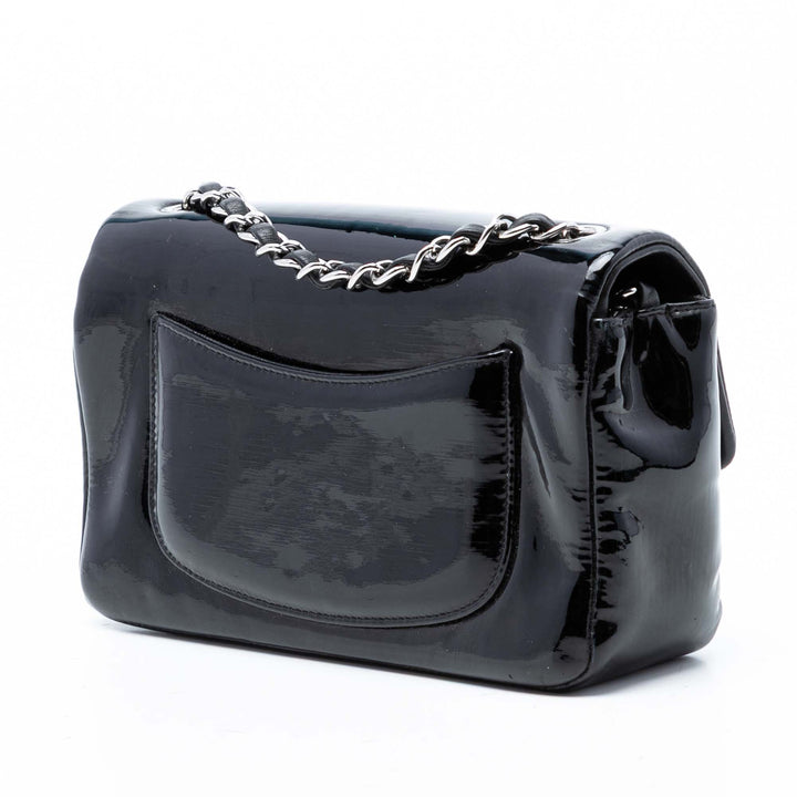 Chanel Mini Rectangular Classic Pure Cuir verni Simple rabat