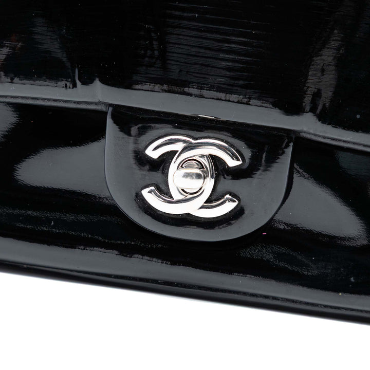 Chanel Mini Rectangular Classic Pure Cuir verni Simple rabat