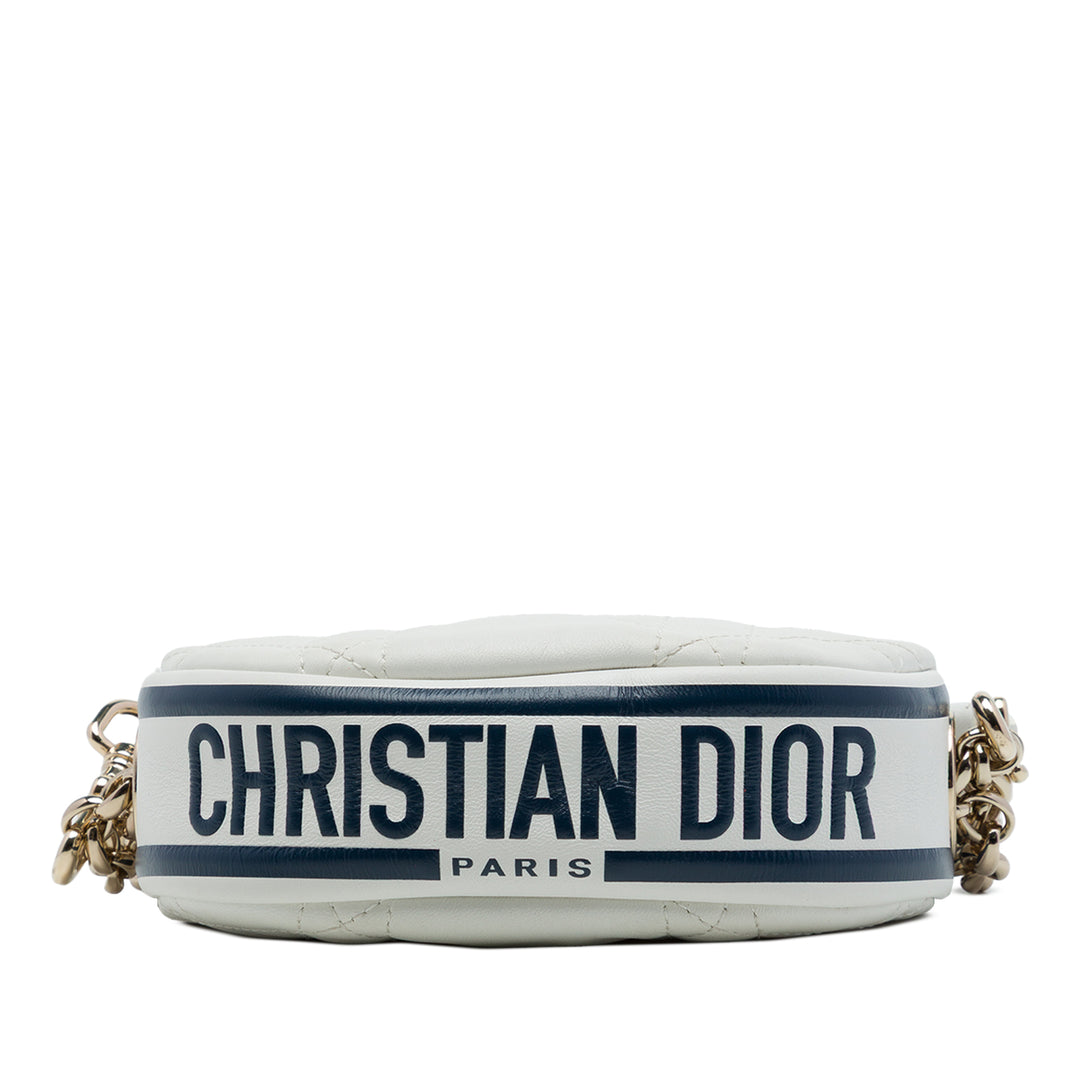 Dior Sac à main Cannage Dior Vibe Hobo Micro Cuir d'agneau Blanc – vue 3 – GABY PARIS