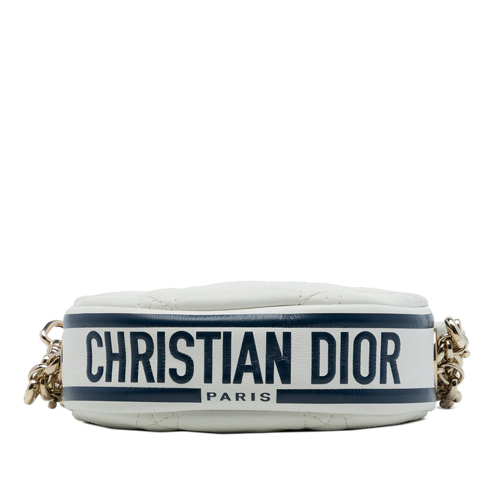 Dior Sac à main Cannage Dior Vibe Hobo Micro Cuir d'agneau Blanc – vue 3 – GABY PARIS