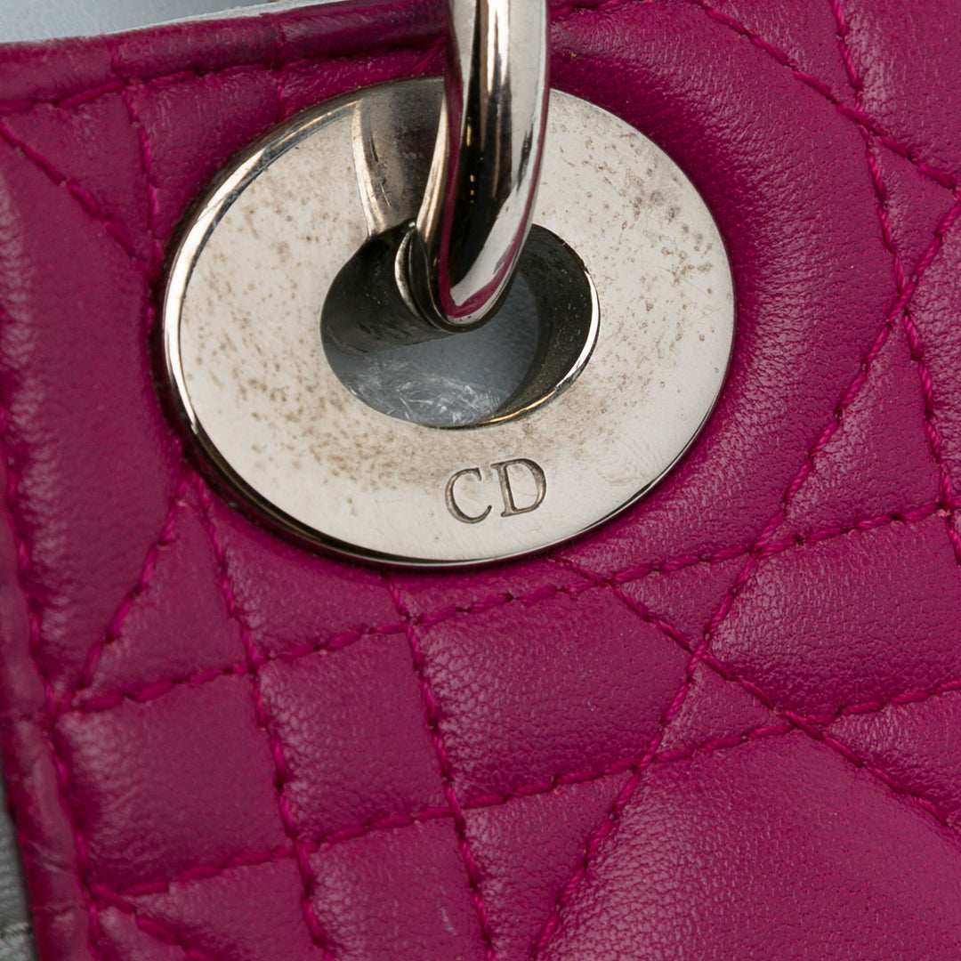 Mini Tricolor Lambskin Cannage Lady Dior Pink - Gaby Paris